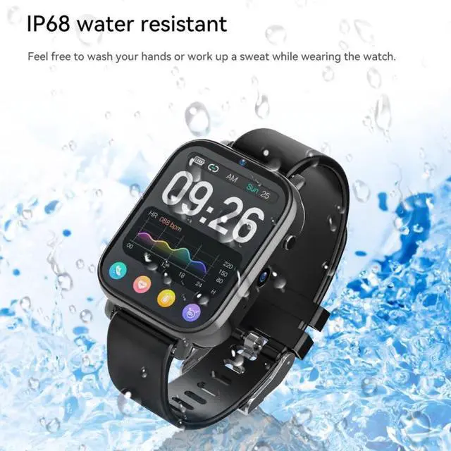 Alt view image 7 of 7 - 1.75 inch Screen 4G LTE Smart Watch Android 9.1OS 2GB+16GB 2GB+16GB (Black)