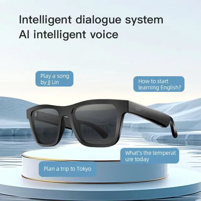 Alt view image 4 of 7 - E10 Pro Smart Audio Bluetooth Glasses, Style: AI Translation AI Translation (Black)