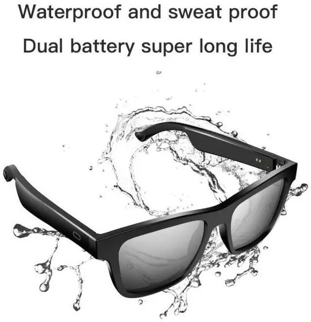 Alt view image 7 of 7 - E10 Pro Smart Audio Bluetooth Glasses, Style: AI Translation AI Translation (Black)