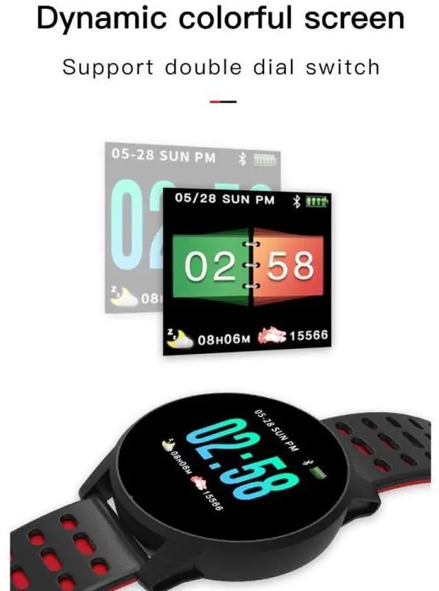 Alt view image 3 of 7 - KY108 1.3 inches 240x240 Resolution Smart Bracelet IP67 Waterproof, Support Call Reminder /Heart Rate Monitoring /Sleep Monitoring /Blood Pressure Monitoring /Blood Oxygen Monitoring (Red)