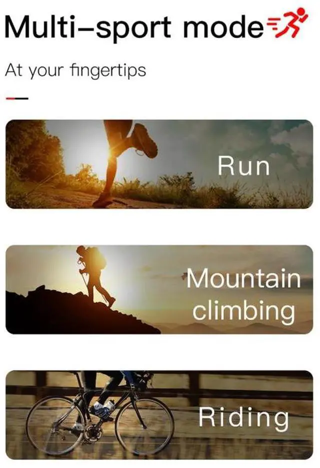 Alt view image 5 of 7 - KY108 1.3 inches 240x240 Resolution Smart Bracelet IP67 Waterproof, Support Call Reminder /Heart Rate Monitoring /Sleep Monitoring /Blood Pressure Monitoring /Blood Oxygen Monitoring (Red)