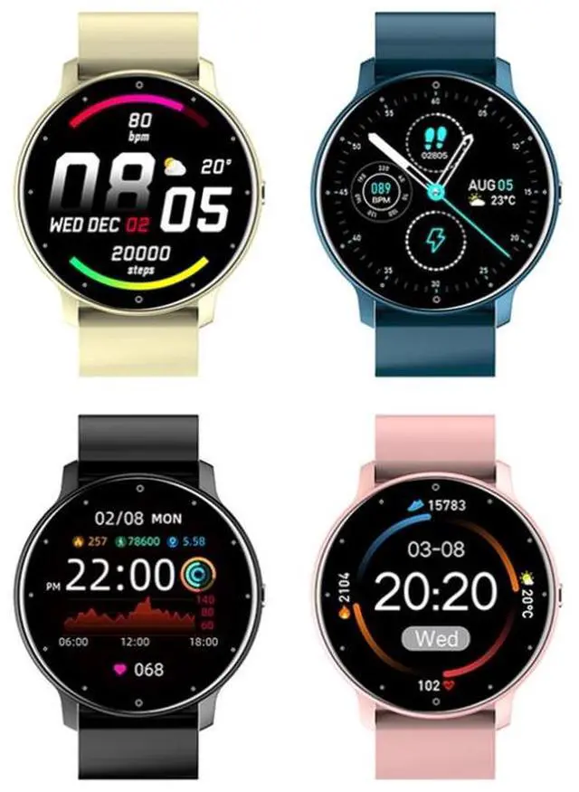 Alt view image 2 of 7 - ZL02 Heart Rate Monitoring Pedometer Smart Watch Silicone Band (Yellow) (Yellow)