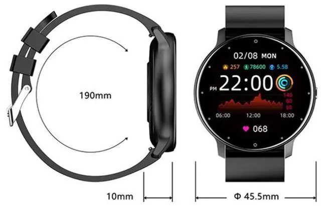 Alt view image 3 of 7 - ZL02 Heart Rate Monitoring Pedometer Smart Watch Silicone Band (Yellow) (Yellow)