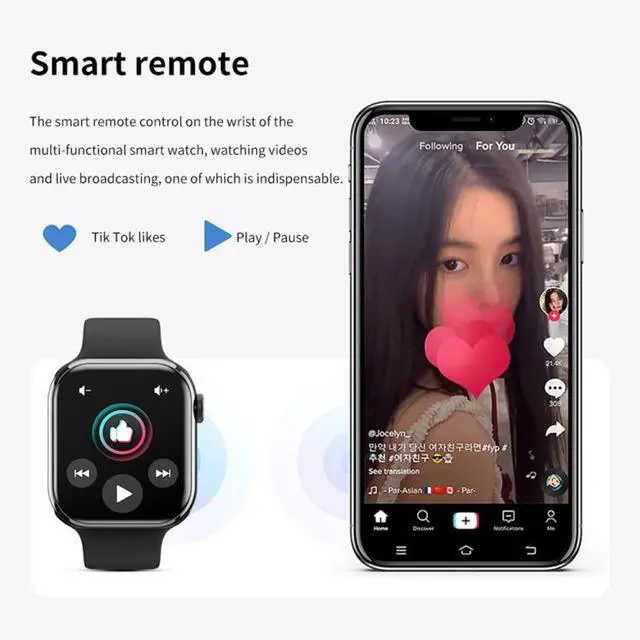 Alt view image 4 of 7 - IW9 2.05 inch Square Screen Smart Watch Supports Bluetooth Calls/Blood Oxygen Monitoring (Rose Gold)