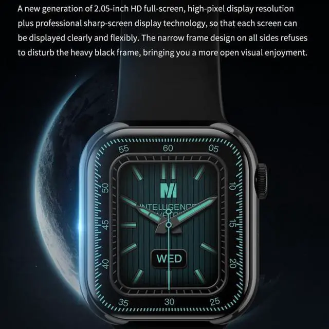 Alt view image 6 of 7 - IW9 2.05 inch Square Screen Smart Watch Supports Bluetooth Calls/Blood Oxygen Monitoring (Rose Gold)