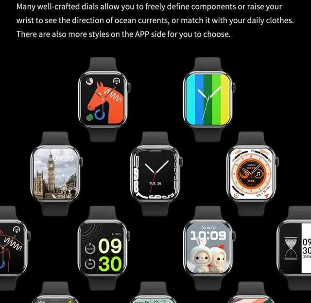 Alt view image 7 of 7 - IW9 2.05 inch Square Screen Smart Watch Supports Bluetooth Calls/Blood Oxygen Monitoring (Rose Gold)