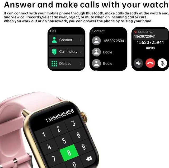 Alt view image 2 of 6 - QS08 PRO 1.83 inch BT5.2 Smart Sport Watch, Support Sleep / Heart Rate / Blood Oxygen / Temperature / Blood Pressure Health Monitor (Silver+Grey)