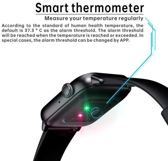 Alt view image 3 of 6 - QS08 PRO 1.83 inch BT5.2 Smart Sport Watch, Support Sleep / Heart Rate / Blood Oxygen / Temperature / Blood Pressure Health Monitor (Silver+Grey)