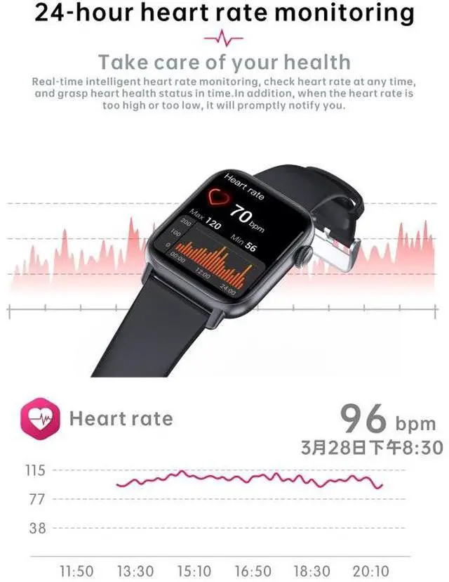 Alt view image 5 of 6 - QS08 PRO 1.83 inch BT5.2 Smart Sport Watch, Support Sleep / Heart Rate / Blood Oxygen / Temperature / Blood Pressure Health Monitor (Silver+Grey)