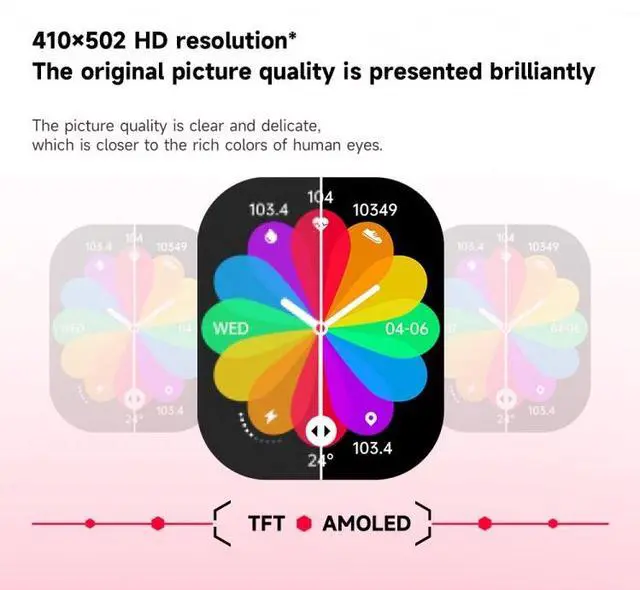 Alt view image 4 of 7 - LEMFO C26 1.96 inch Sport Smart Watch, Support Bluetooth Call / Message Notification / Heart Rate / Blood Pressure Health Monitor (Orange)