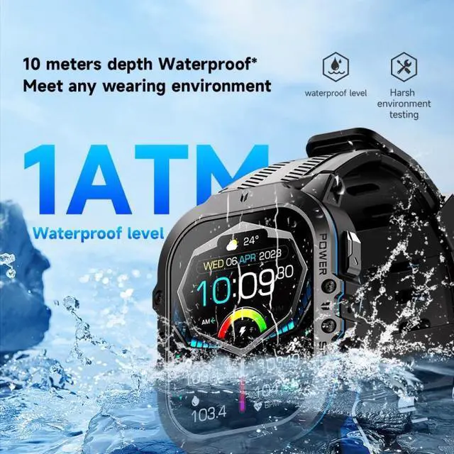 Alt view image 6 of 7 - LEMFO C26 1.96 inch Sport Smart Watch, Support Bluetooth Call / Message Notification / Heart Rate / Blood Pressure Health Monitor (Orange)