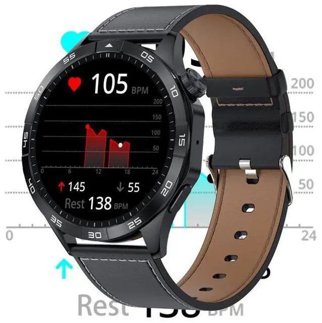 Alt view image 3 of 7 - LEMFO HK4 1.43 inch AMOLED Round Screen Smart Watch Supports Bluetooth Calls (Green)