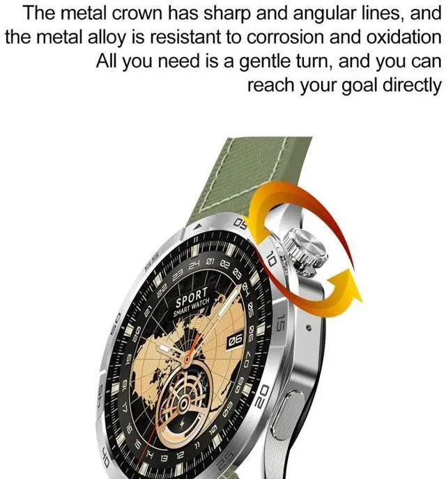 Alt view image 4 of 7 - LEMFO HK4 1.43 inch AMOLED Round Screen Smart Watch Supports Bluetooth Calls (Green)