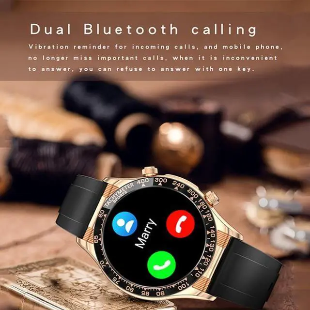 Alt view image 3 of 7 - LOANIY E18 Pro Smart Bluetooth Calling Watch with NFC Function, Color: Gold Leather Gold Leather