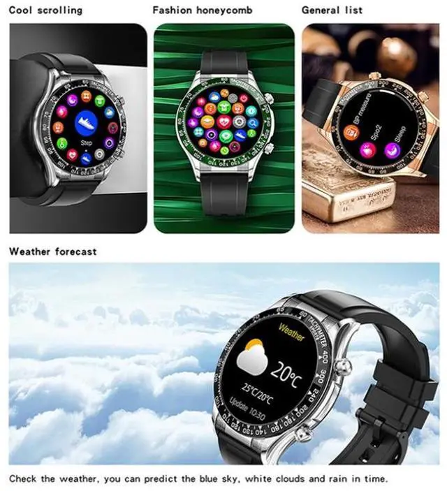 Alt view image 6 of 7 - LOANIY E18 Pro Smart Bluetooth Calling Watch with NFC Function, Color: Gold Leather Gold Leather