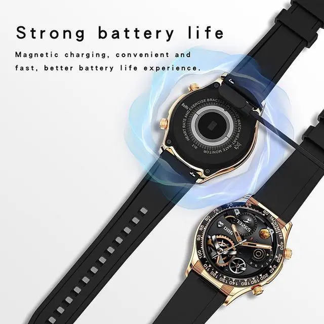 Alt view image 7 of 7 - LOANIY E18 Pro Smart Bluetooth Calling Watch with NFC Function, Color: Gold Leather Gold Leather