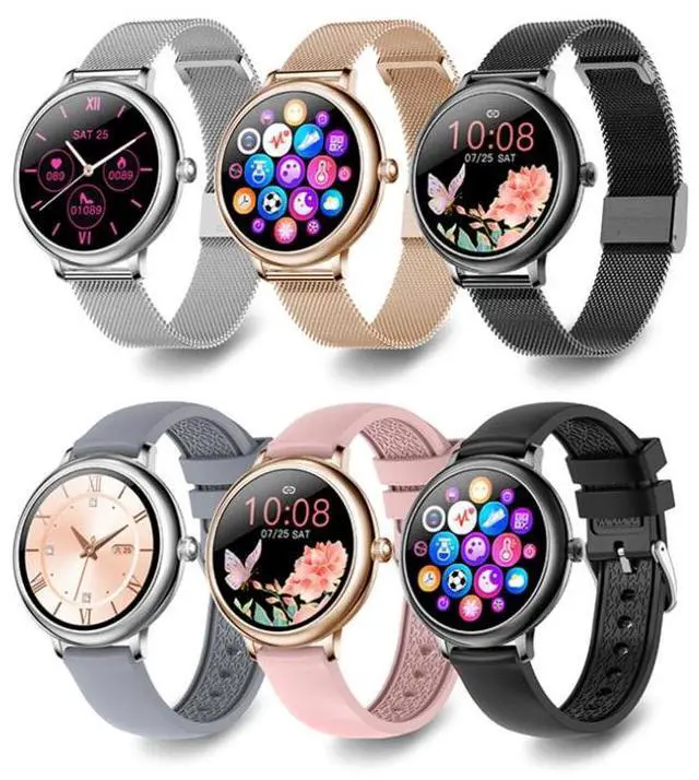 Alt view image 2 of 7 - LOANIY CF80 1.08 Inch Heart Rate Monitoring Smart Bluetooth Watch, Color: Silver Steel Silver Steel