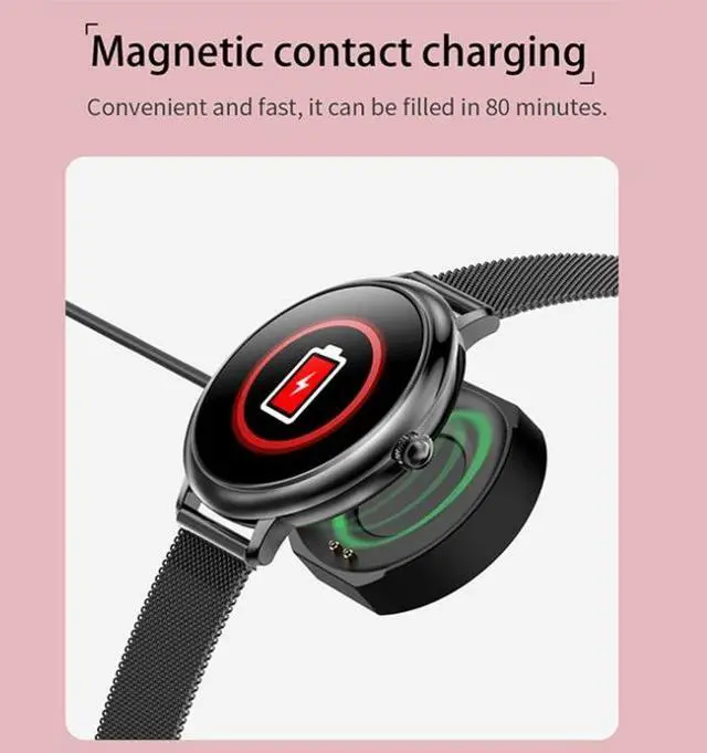 Alt view image 7 of 7 - LOANIY CF80 1.08 Inch Heart Rate Monitoring Smart Bluetooth Watch, Color: Silver Steel Silver Steel