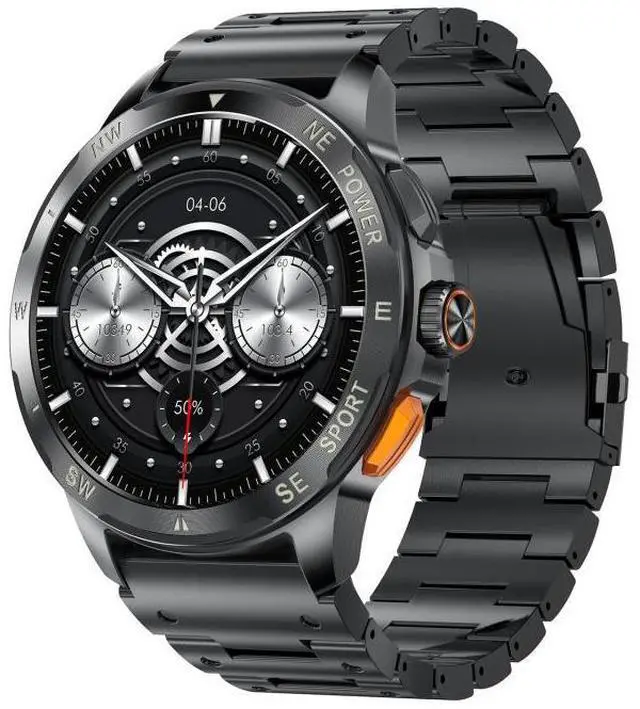 Main image of AK77 BT Call Smart Watch, Support Blood Oxygen / Blood Pressure / Heart Rate / Sports Health Monitoring Fitness Tracker (Black Steel)