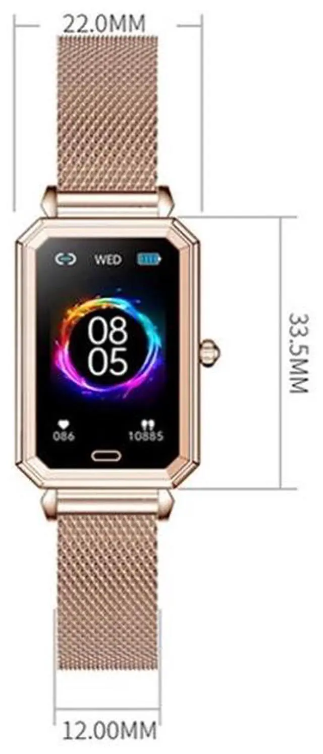 Alt view image 3 of 7 - LOANIY HT2 1.28 Inch Heart Rate Detection Pedometer Smart Watch, Color: Gold Steel Gold Steel