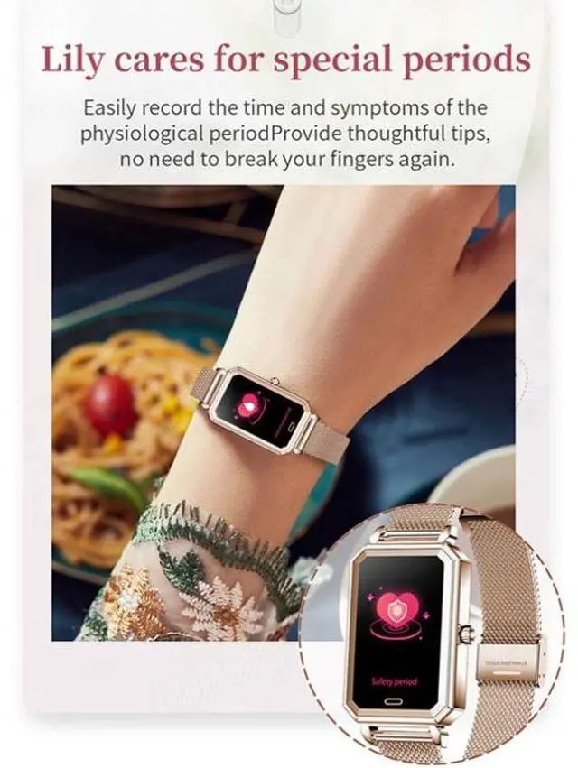 Alt view image 4 of 7 - LOANIY HT2 1.28 Inch Heart Rate Detection Pedometer Smart Watch, Color: Gold Steel Gold Steel