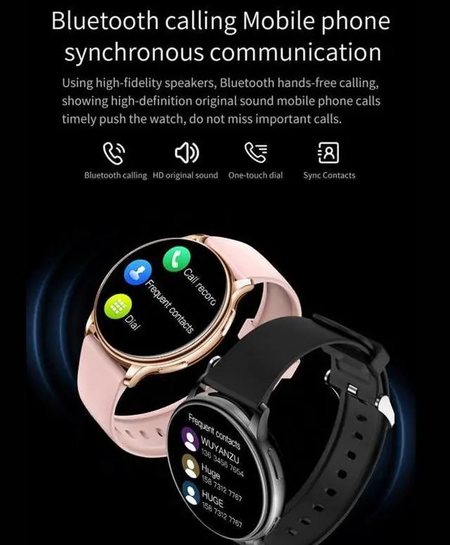 Alt view image 2 of 7 - Y33 1.32 inch TFT Color Screen Smart Watch, Support Bluetooth Calling/Blood Pressure Monitoring (Black)