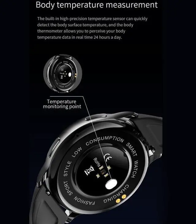 Alt view image 3 of 7 - Y33 1.32 inch TFT Color Screen Smart Watch, Support Bluetooth Calling/Blood Pressure Monitoring (Black)