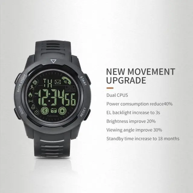 Alt view image 7 of 7 - SPOVAN PR3 Outdoor Waterproof Bluetooth Smart Sports Watch (Black)