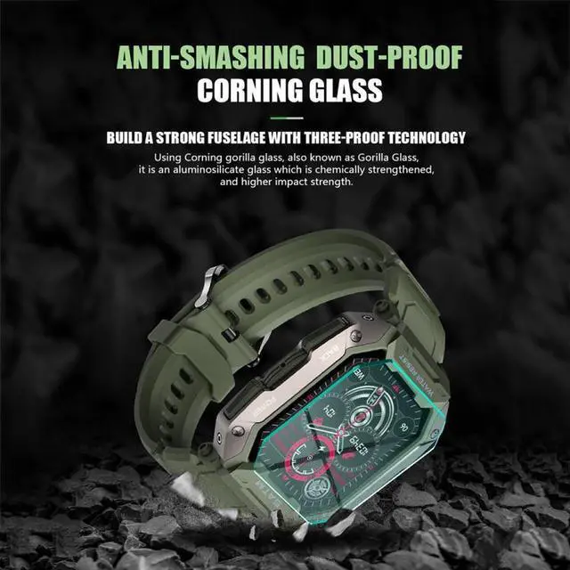 Alt view image 5 of 7 - C20Plus 1.81-inch Health Monitoring Waterproof Bluetooth Call Smart Watch Brown Leather