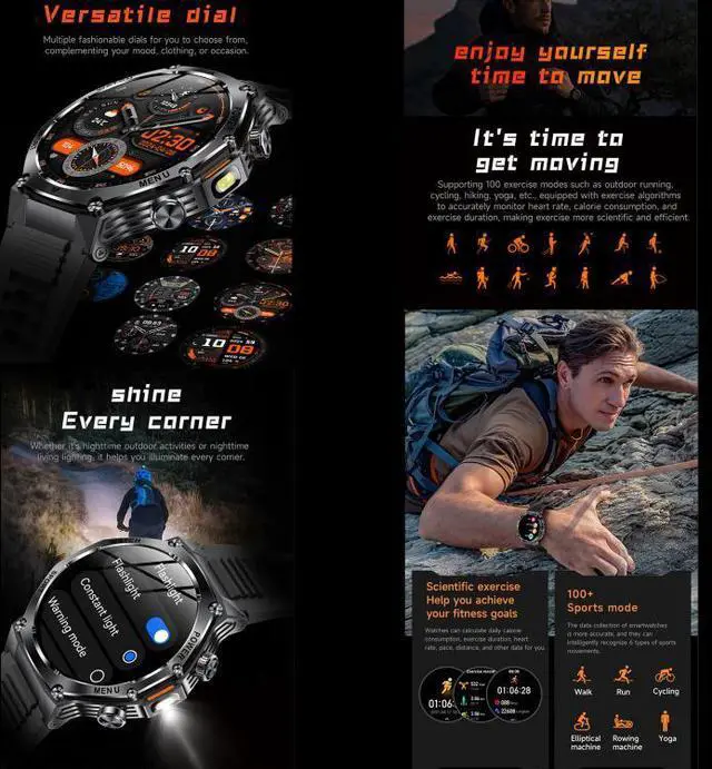 Alt view image 5 of 6 - AK82 BT Call Smart Watch, Support Blood Oxygen / Blood Pressure / Heart Rate / Sports Health Monitoring Fitness Tracker (Silver Steel)
