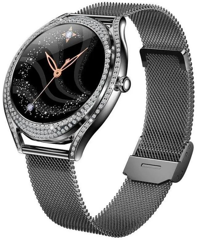 Main image of V66 1.28inch BT5.0 Smart Watch Support Heart Rate/ Sleep Detection Steel Strap (Black)