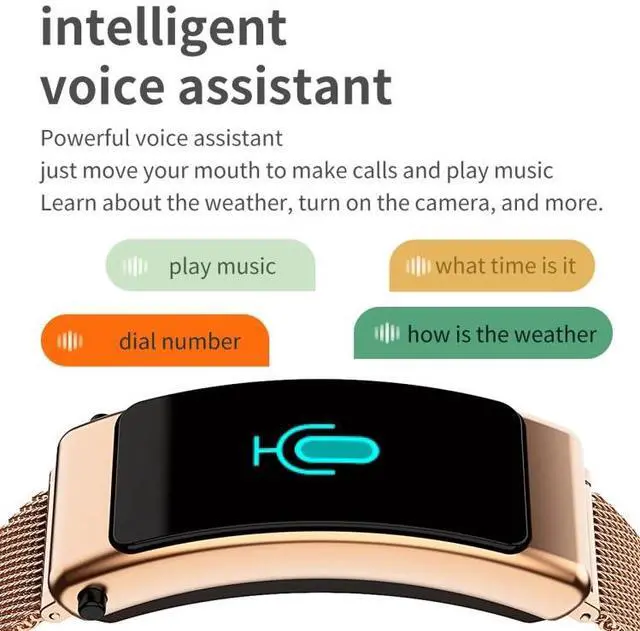 Alt view image 6 of 7 - K50 1.08 inch Silicone Band Earphone Detachable IP67 Waterproof Smart Watch Support Bluetooth Call Silicone Band (Black Silver) (Black Silver)