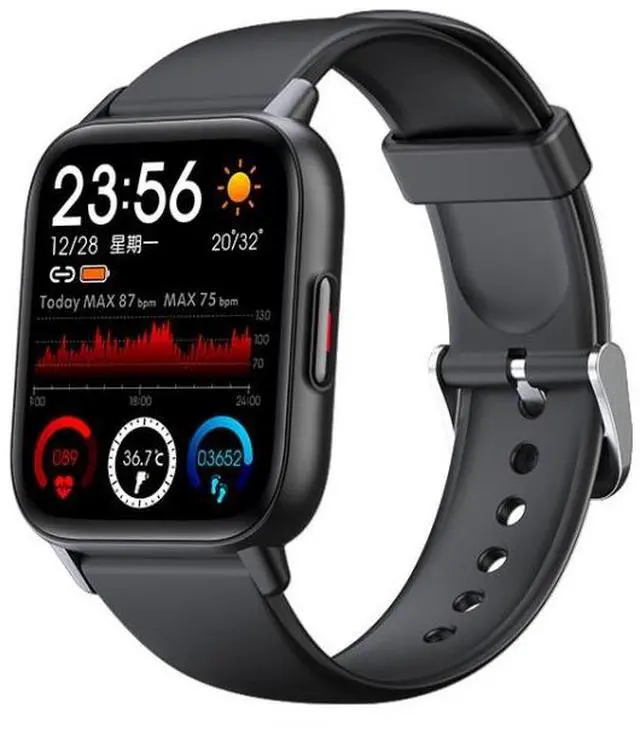 Main image of QS16Pro 1.69-Inch Health Monitoring Waterproof Smart Watch, Supports Body Temperature Detection, Color: Black Black