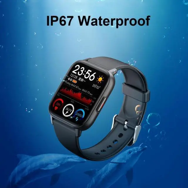 Alt view image 7 of 7 - QS16Pro 1.69-Inch Health Monitoring Waterproof Smart Watch, Supports Body Temperature Detection, Color: Black Black