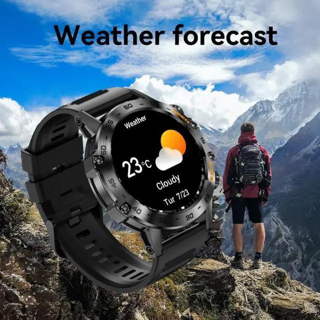 Alt view image 7 of 7 - K52 1.39 inch IPS Square Screen Smart Watch Supports Bluetooth Calls (Black)