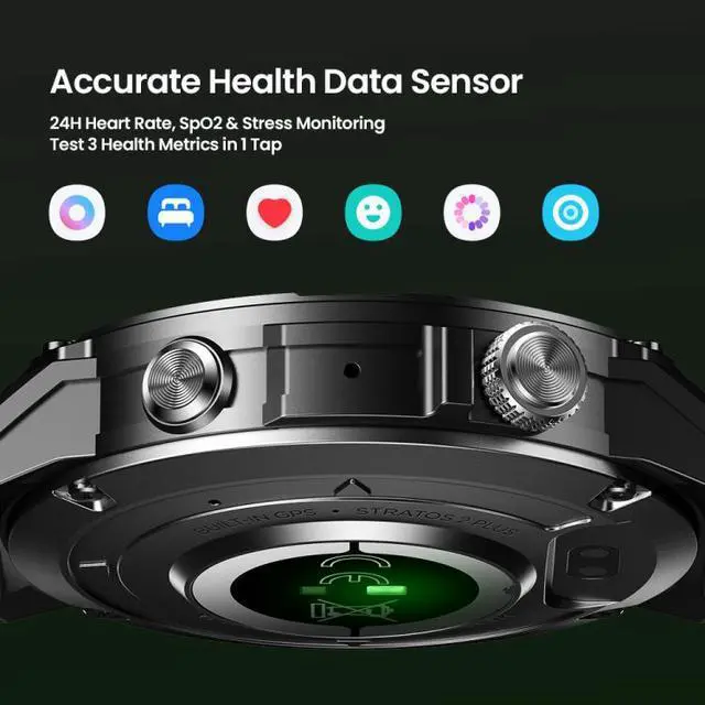 Alt view image 6 of 7 - Zeblaze Stratos 2 Plus 1.43 inch Screen 3 ATM Health and Fitness GPS Smart Watch Stratos 2 Plus (Graphite Black)