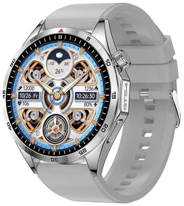 Main image of GTS4/LT09 1.5 inch IP67 Fitness Wellness Smart Watch Support Bluetooth Call / Sleep / Blood Oxygen / Heart Rate Health Monitor Silicone Strap (Silver)