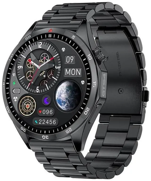 Main image of GTS4/LT09 1.5 inch IP67 Fitness Wellness Smart Watch Support Bluetooth Call / Sleep / Blood Oxygen / Heart Rate Health Monitor Steel Strap (Balck)