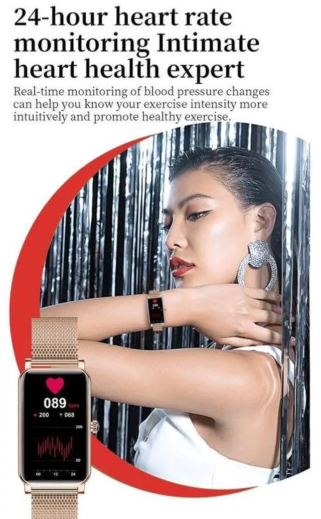 Alt view image 3 of 7 - ZX19 1.45 inch HD Screen Bluetooth 5.0 IP68 Waterproof Women Smart Watch, Support Sleep Monitor / Menstrual Cycle Reminder / Heart Rate Monitor / Blood Oxygen Monitoring, Style: Milanese Str