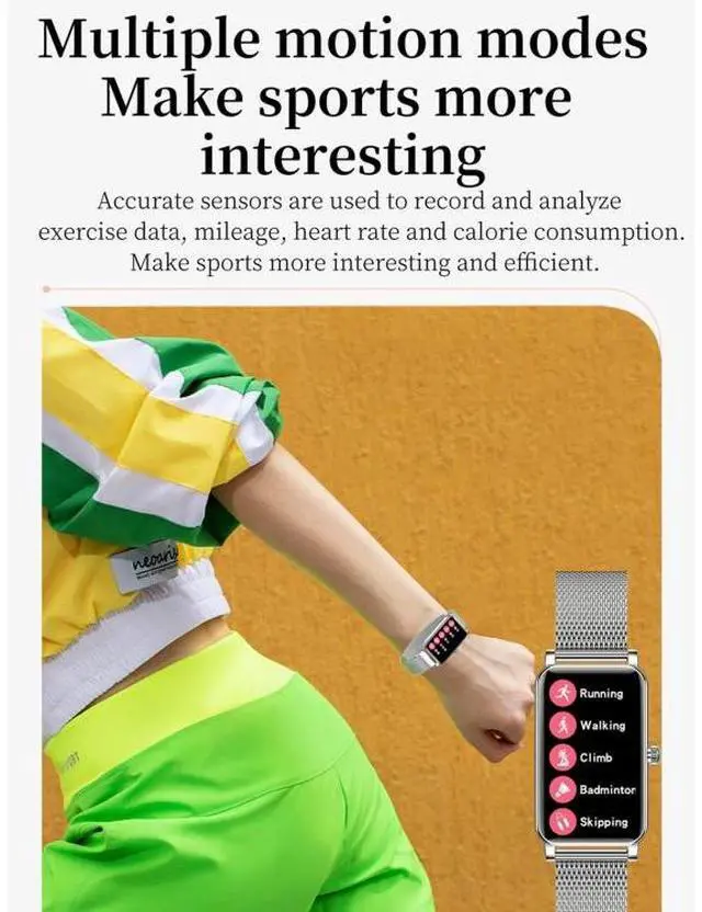 Alt view image 5 of 7 - ZX19 1.45 inch HD Screen Bluetooth 5.0 IP68 Waterproof Women Smart Watch, Support Sleep Monitor / Menstrual Cycle Reminder / Heart Rate Monitor / Blood Oxygen Monitoring, Style: Milanese Str