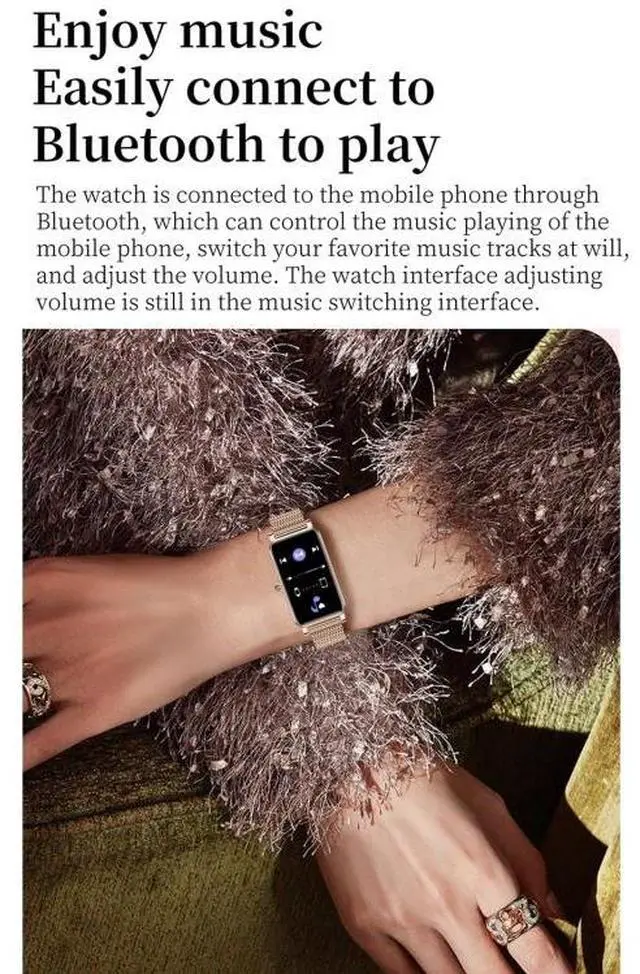 Alt view image 7 of 7 - ZX19 1.45 inch HD Screen Bluetooth 5.0 IP68 Waterproof Women Smart Watch, Support Sleep Monitor / Menstrual Cycle Reminder / Heart Rate Monitor / Blood Oxygen Monitoring, Style: Milanese Str