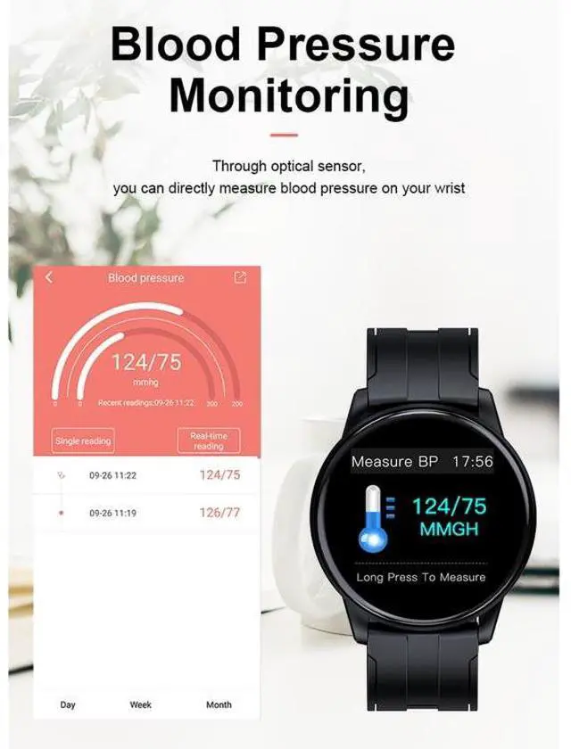 Alt view image 7 of 7 - B7 0.96 inch Color Screen Smart Watch, Support Sleep Monitor / Heart Rate Monitor / Blood Pressure Monitor (Black)