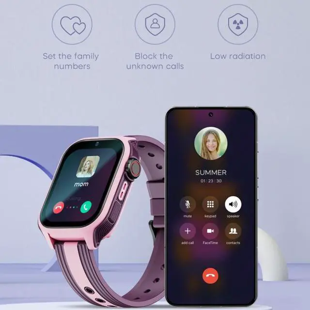 Alt view image 2 of 6 - LEMFO K36 1.83 inch IPX7 Children Sport Smart Watch, Support Video Call / Message Notification / GPS / WiFi (Purple)