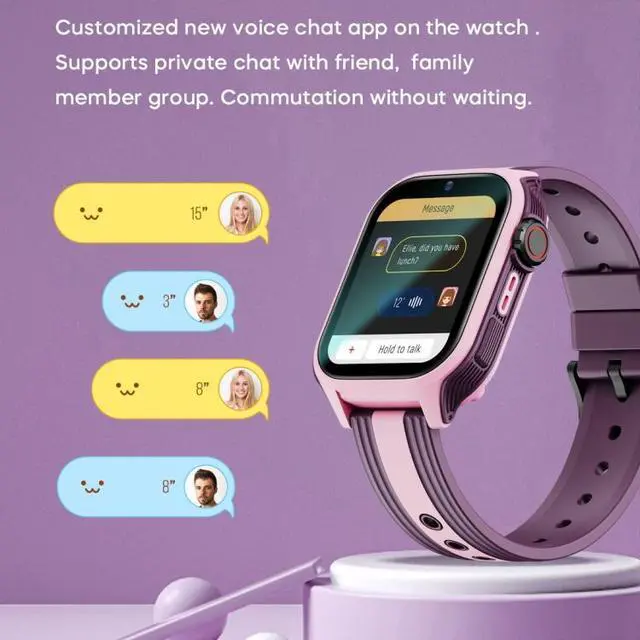 Alt view image 4 of 6 - LEMFO K36 1.83 inch IPX7 Children Sport Smart Watch, Support Video Call / Message Notification / GPS / WiFi (Purple)