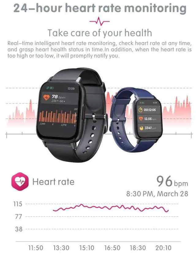 Alt view image 6 of 7 - QS16 Pro 1.83 inch BT5.0 Smart Sport Watch, Support Bluetooth Call / Sleep / Blood Oxygen / Temperature / Heart Rate / Blood Pressure Health Monitor (White)