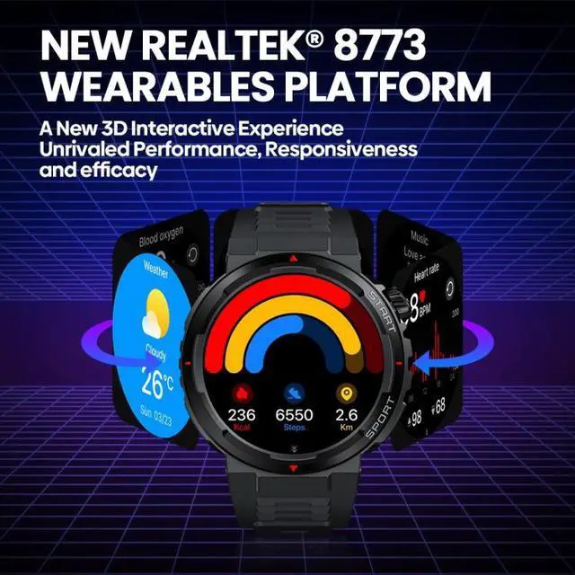 Alt view image 5 of 7 - Zeblaze Ares 3 Plus 1.43 inch Fitness & Wellness Smart Watch Supports 24H Health Monitoring (Flame Red)