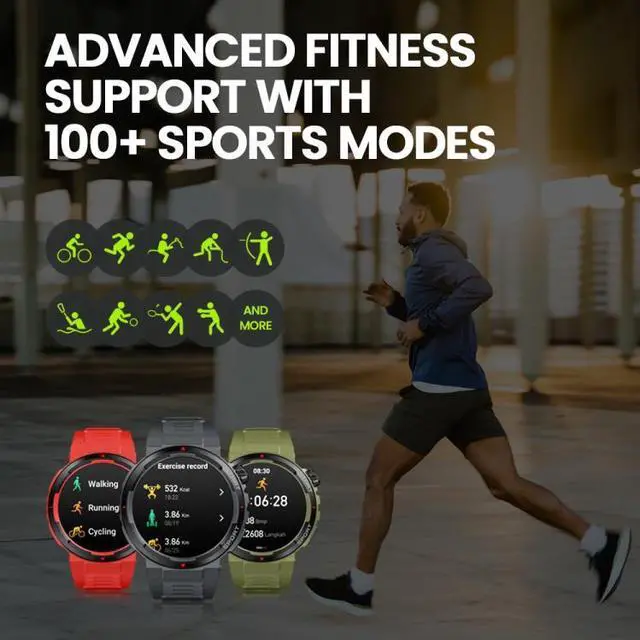 Alt view image 7 of 7 - Zeblaze Ares 3 Plus 1.43 inch Fitness & Wellness Smart Watch Supports 24H Health Monitoring (Flame Red)