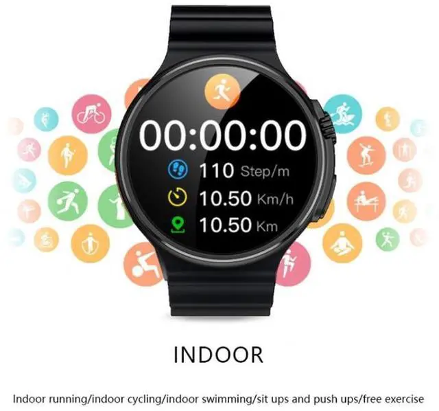 Alt view image 5 of 7 - V3 Ultra Max 1.6 inch TFT Round Screen Smart Watch Supports Voice Calls/Blood Oxygen Monitoring (Black)