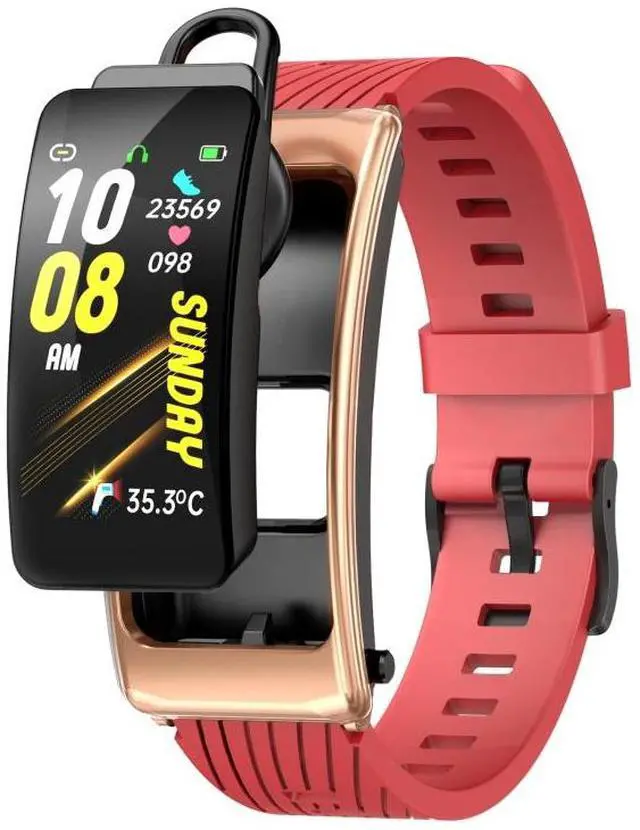 Main image of K20 1.14 inch Silicone Band Earphone Detachable Life Waterproof Smart Watch Support Bluetooth Call Silicone Band (Black Rose Gold) (Black Rose Gold)