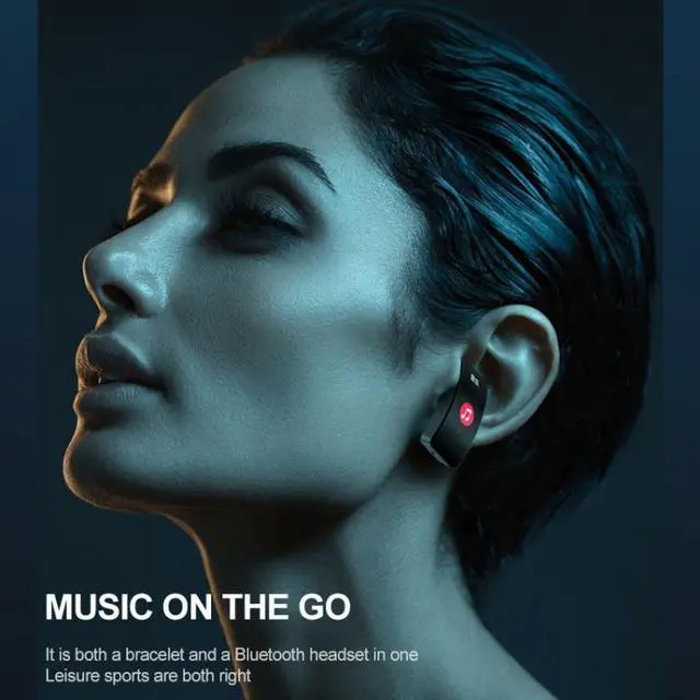 Alt view image 7 of 7 - K20 1.14 inch Silicone Band Earphone Detachable Life Waterproof Smart Watch Support Bluetooth Call Silicone Band (Black Rose Gold) (Black Rose Gold)